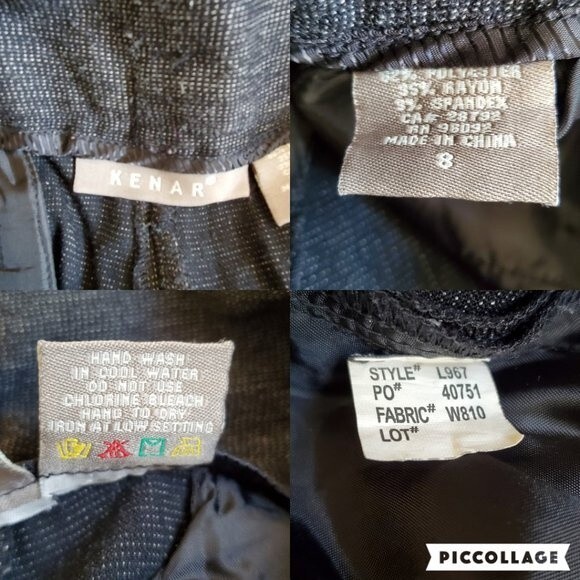 Kenar black wide leg dress pants with belt sz 8 - Picture 11 of 11